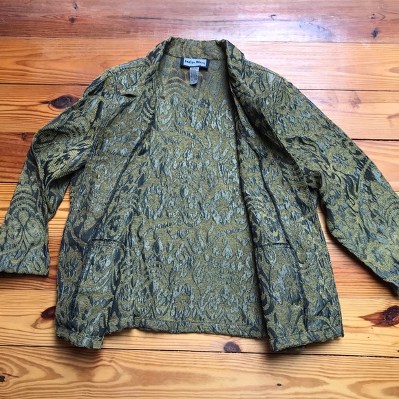 Indigo Moon Golden Brown Bone Button Jacket, EUC, 1X - Picture 11 of 14